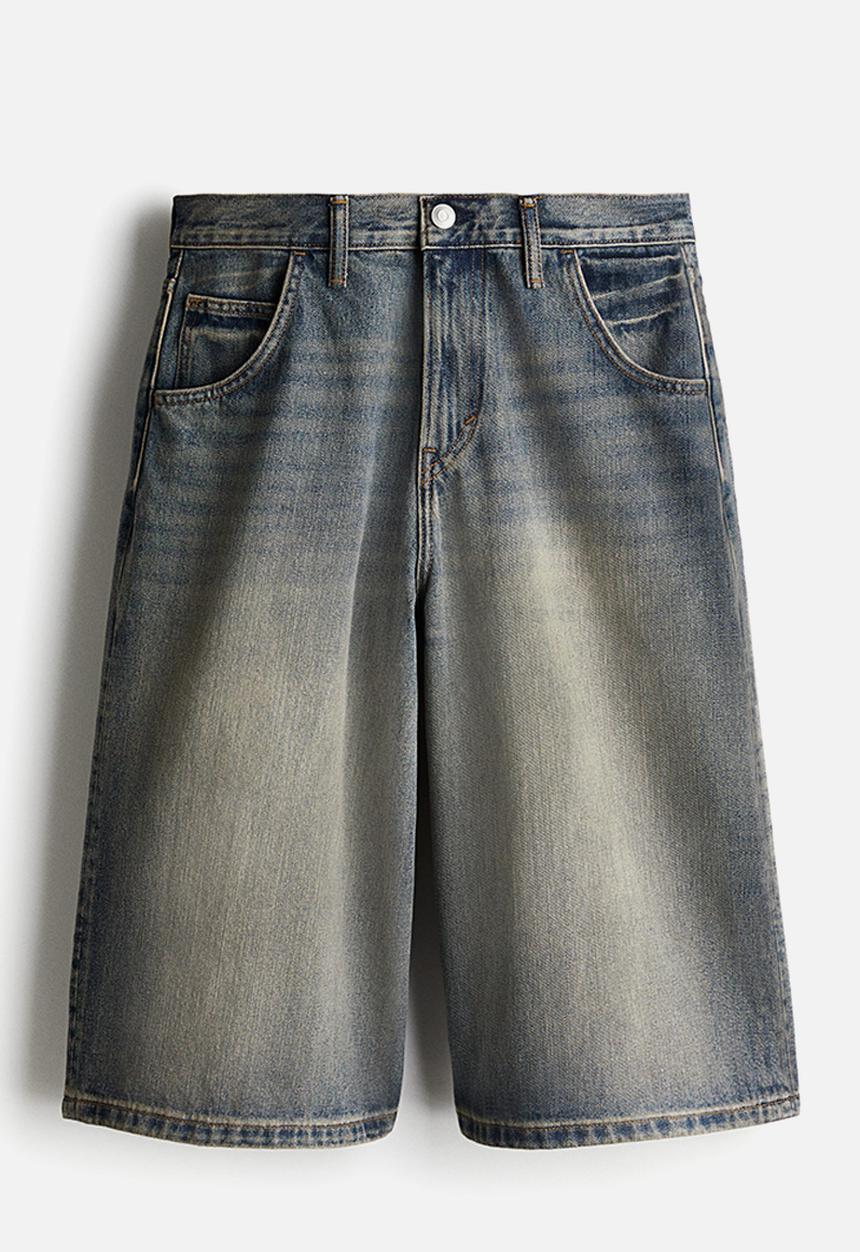 H&M - Super baggy denim shorts - denim blue