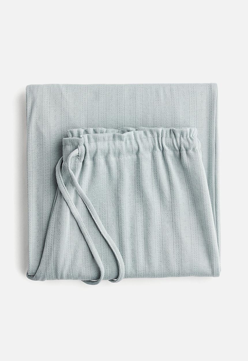 H&M - Pointelle pyjama bottoms - light dusty turquoise