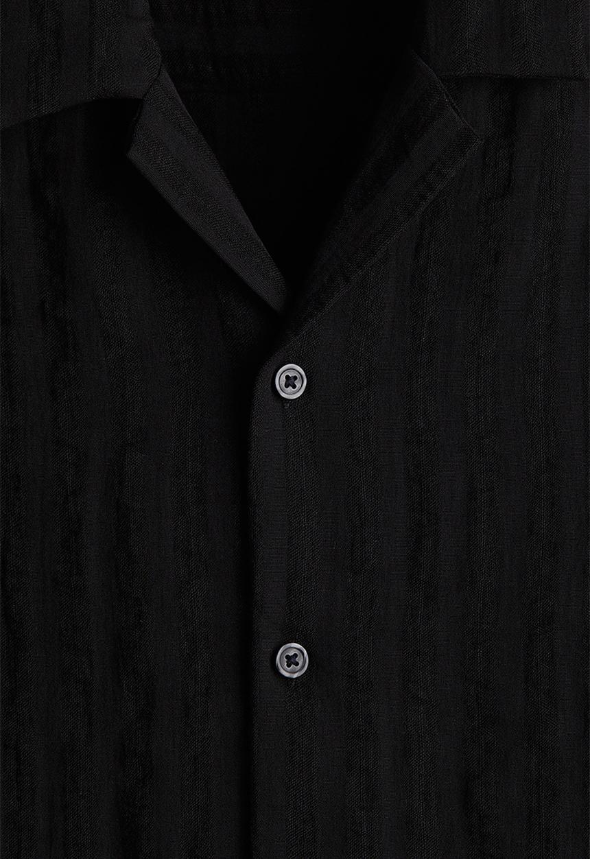 H&M - Regular fit long-sleeved resort shirt - black