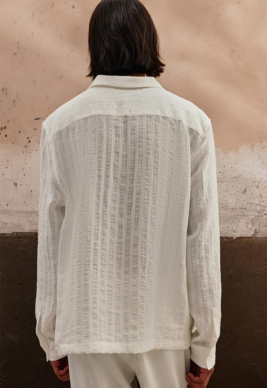 H&M - Regular fit long-sleeved resort shirt - white