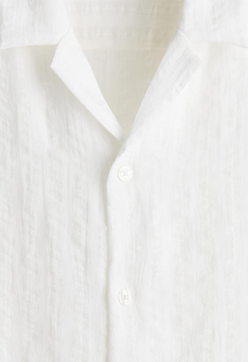 H&M - Regular fit long-sleeved resort shirt - white