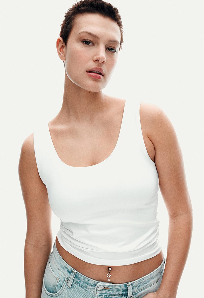 H&M - Microfibre vest top - white