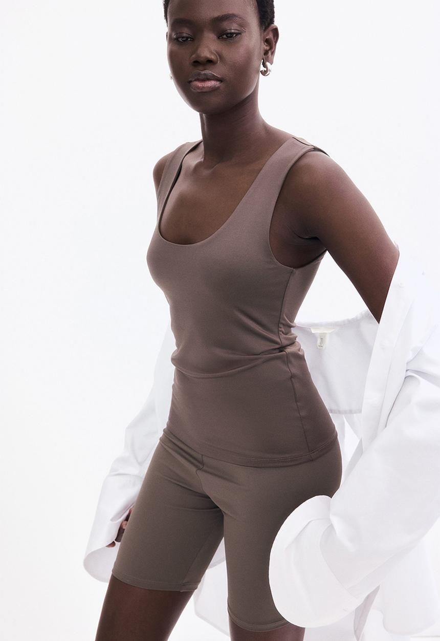 H&M - Microfibre vest top - dark mole