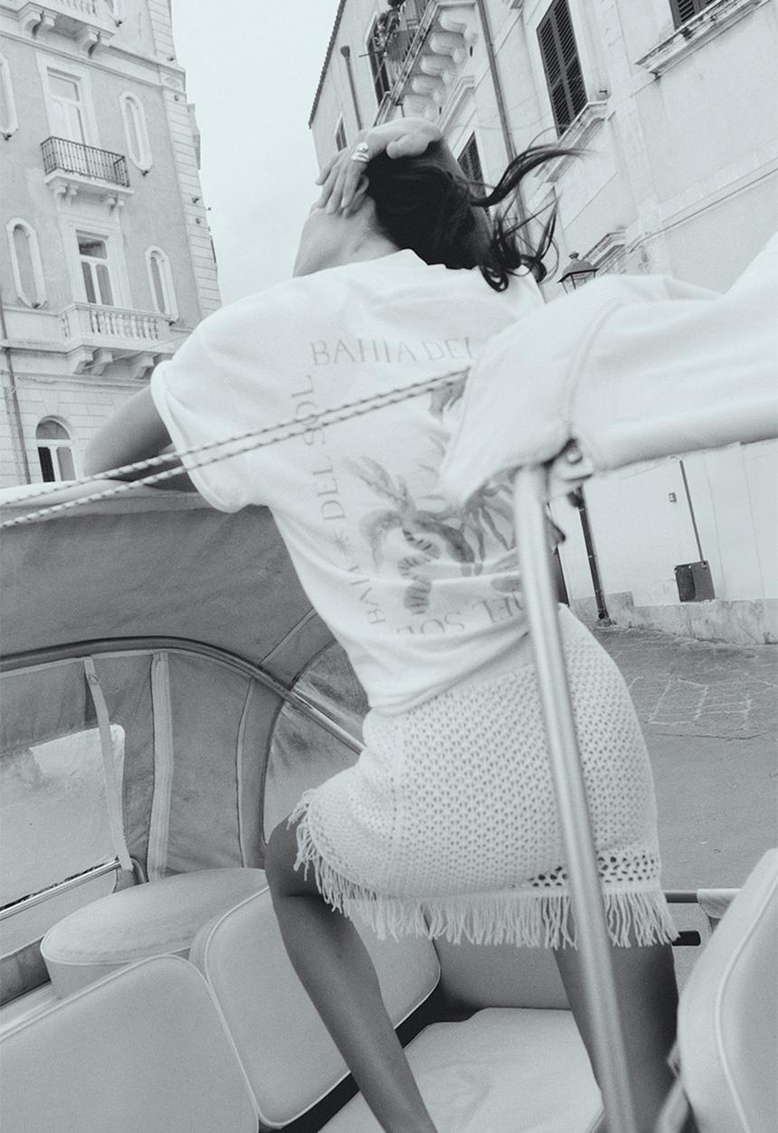 H&M - Fringe-trimmed pointelle-knit skirt - white