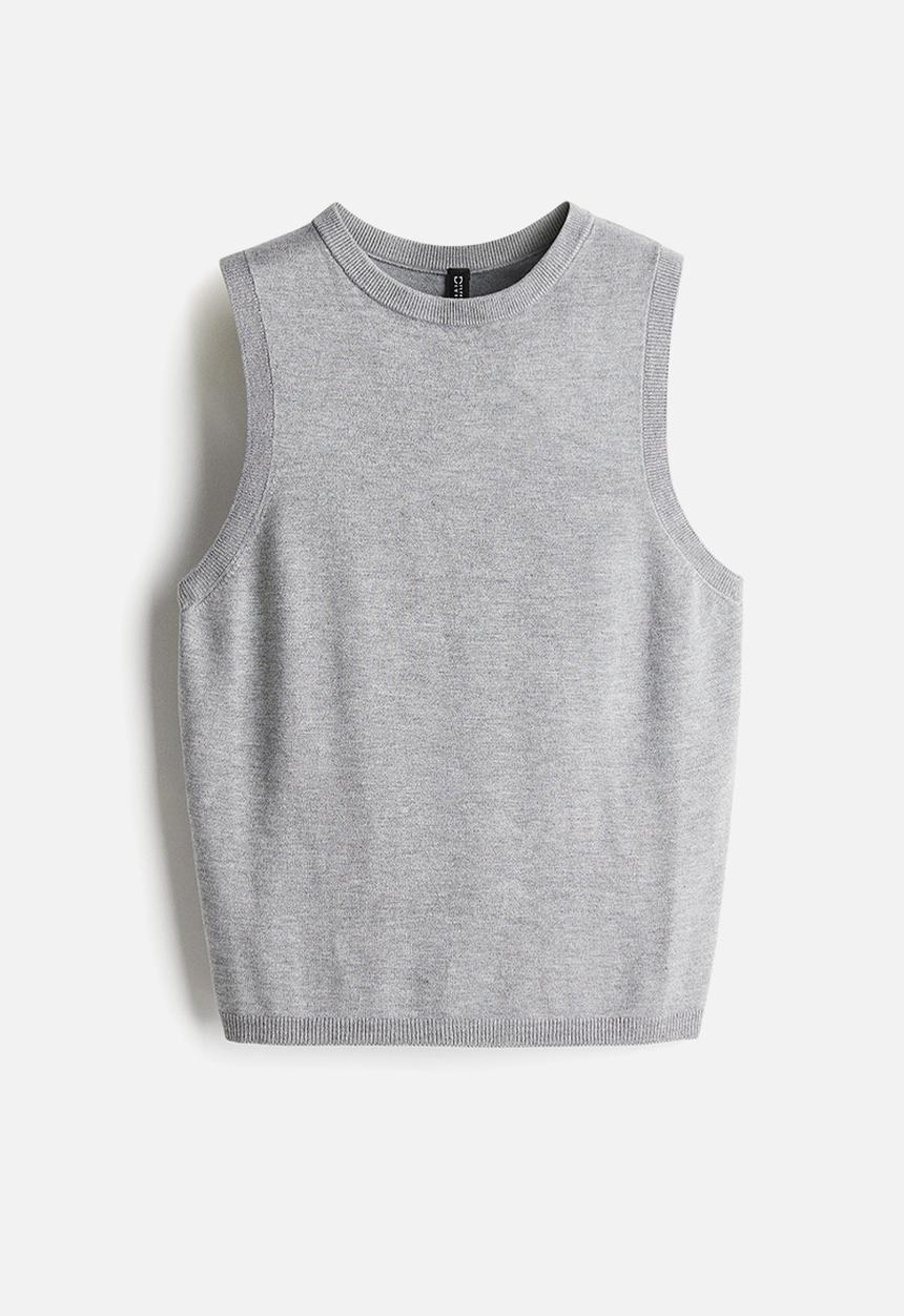 H&M - Fine-knit sweater vest - grey marl
