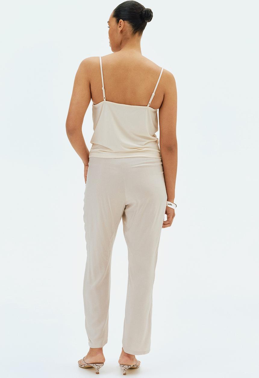 H&M - Mama before & after drawstring trousers - light beige