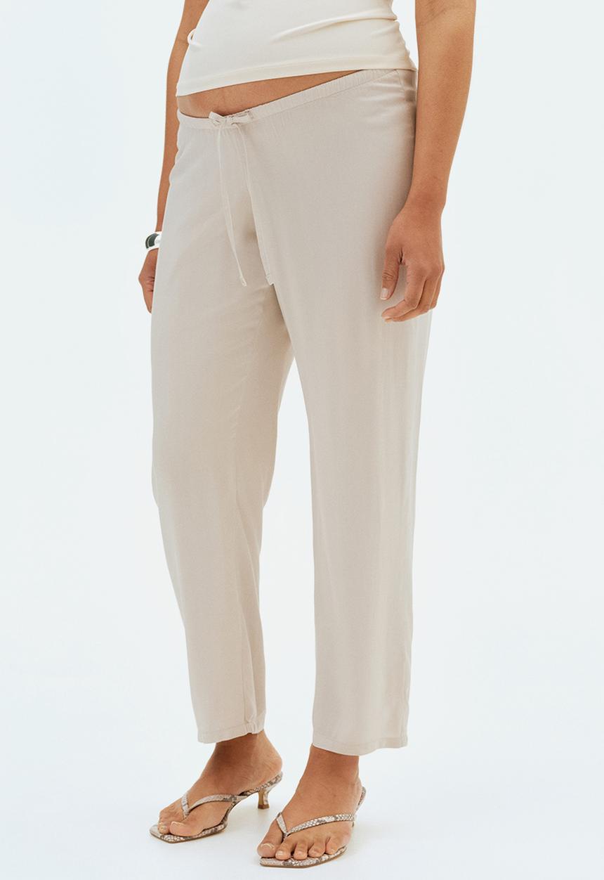 H&M - Mama before & after drawstring trousers - light beige