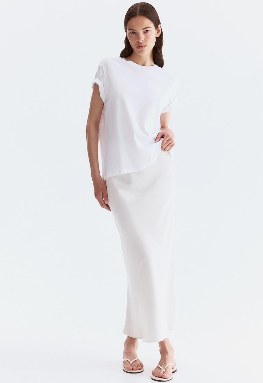 H&M - Midi skirt - white