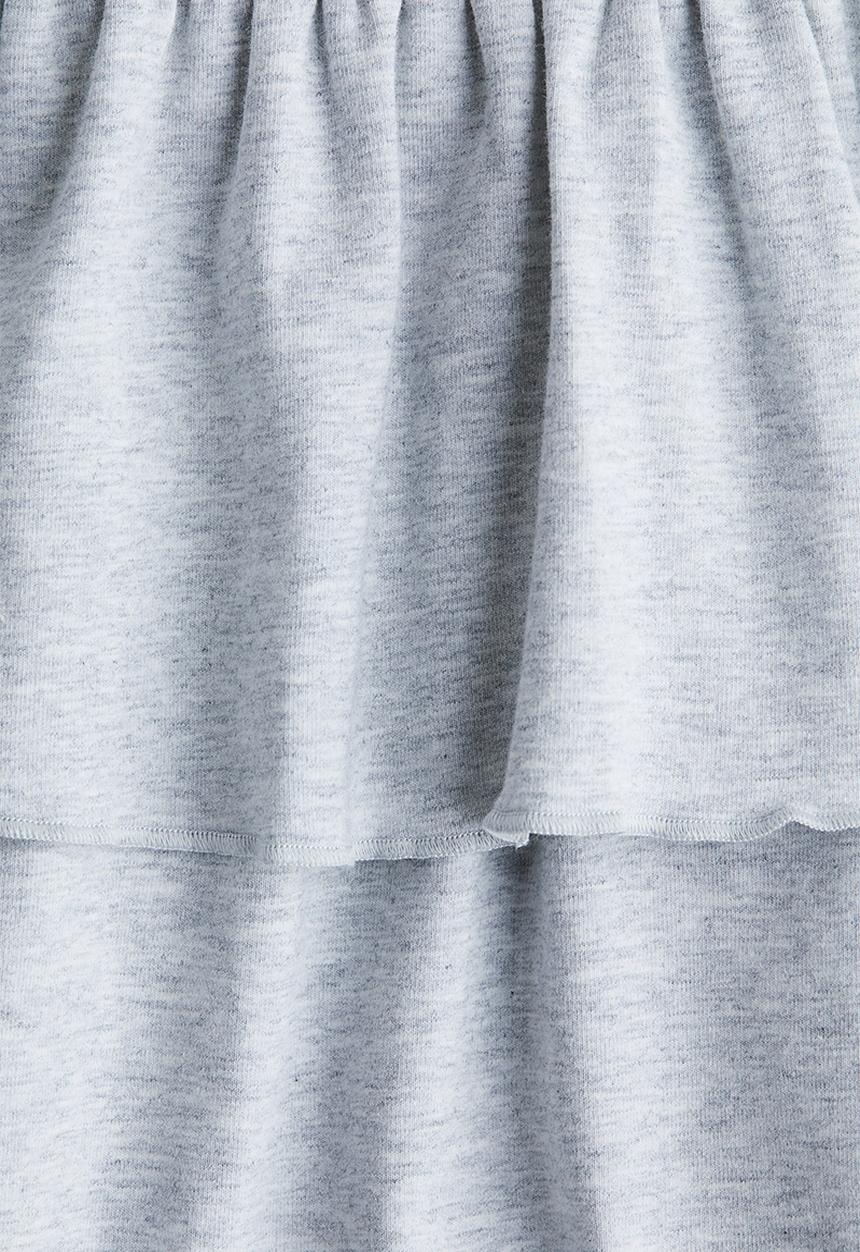 H&M - Tiered foldover-waist skirt - light grey marl 