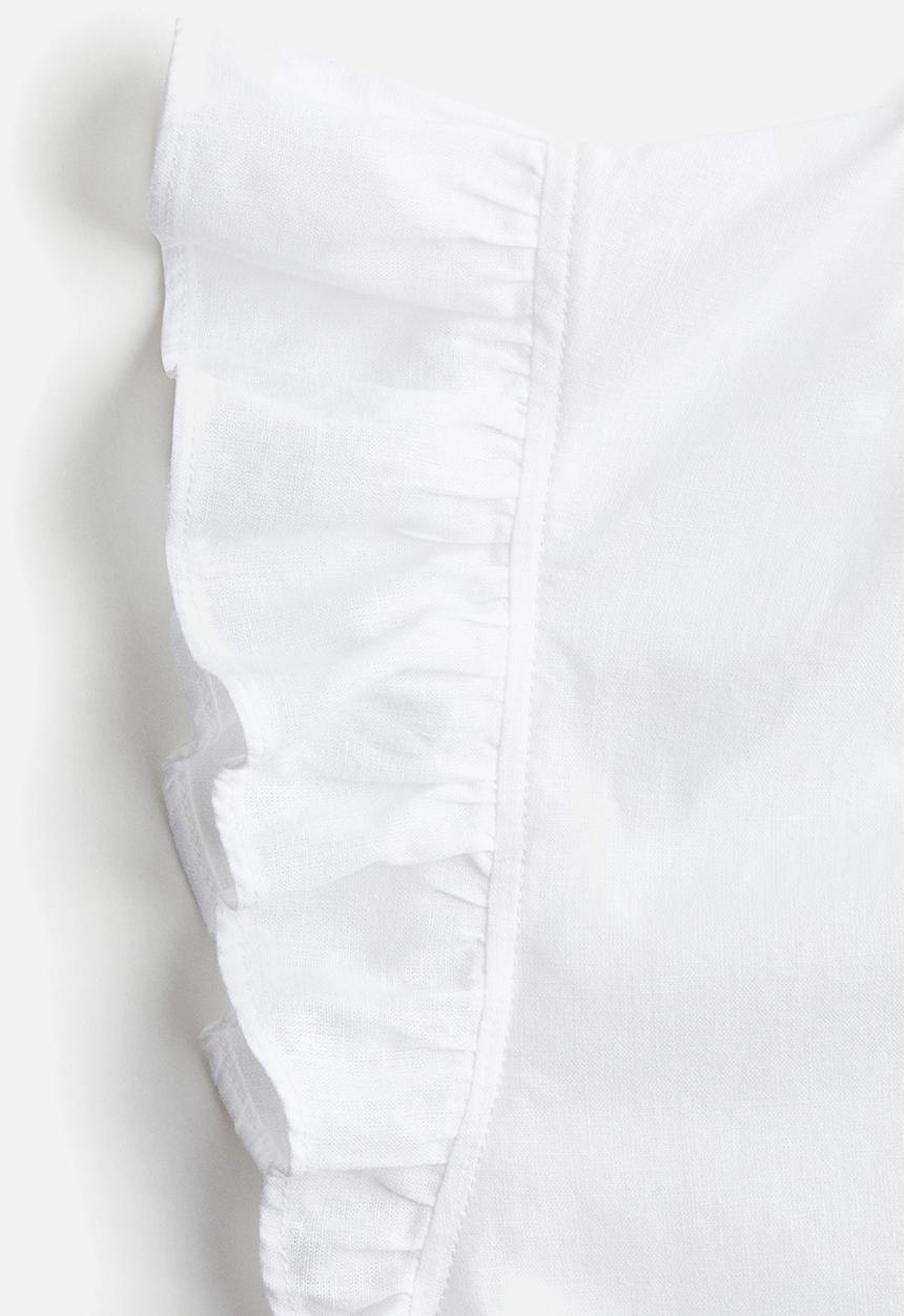 H&M - Linen-blend blouse - white
