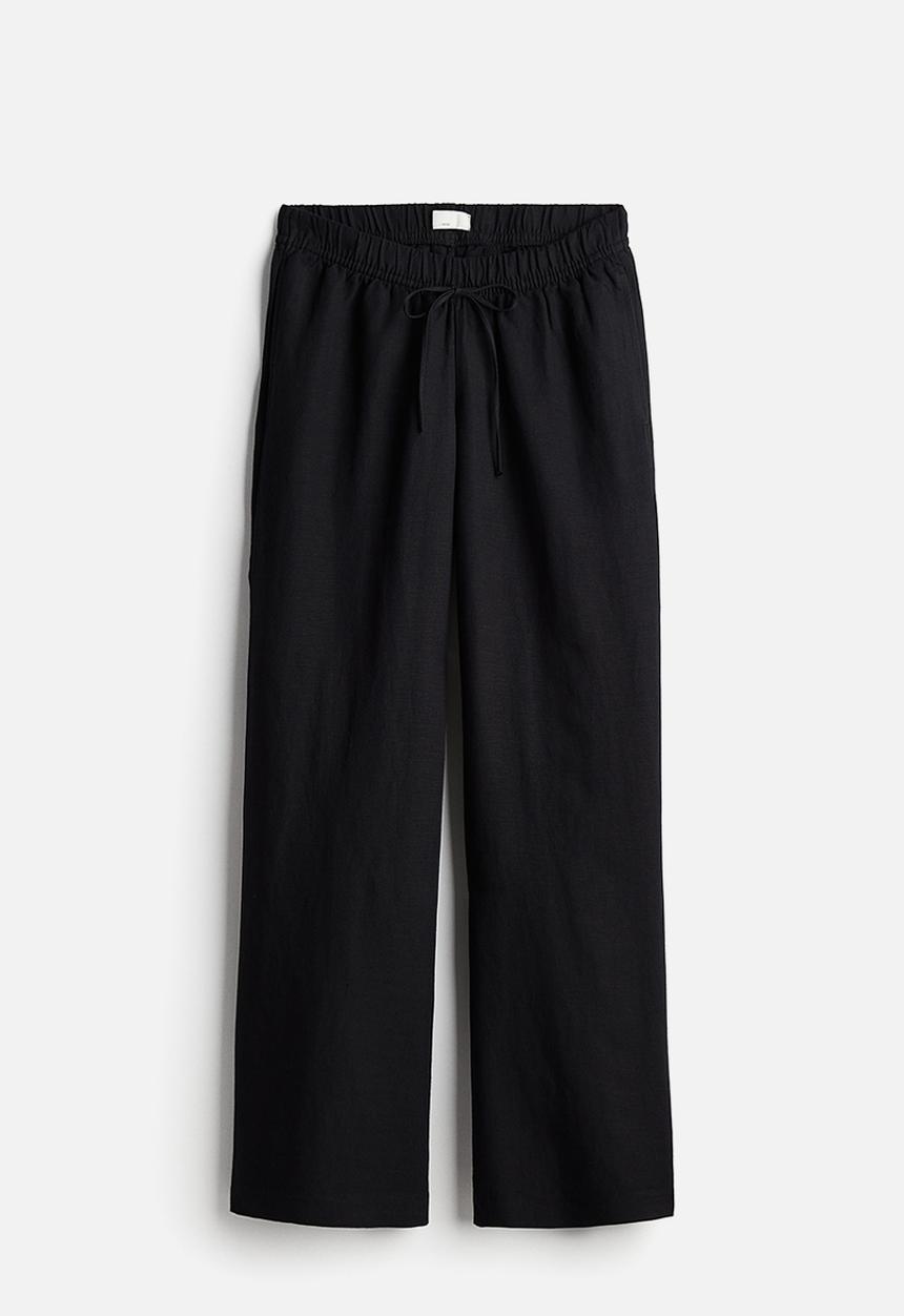 H&M - Mama before & after linen-blend trousers - black