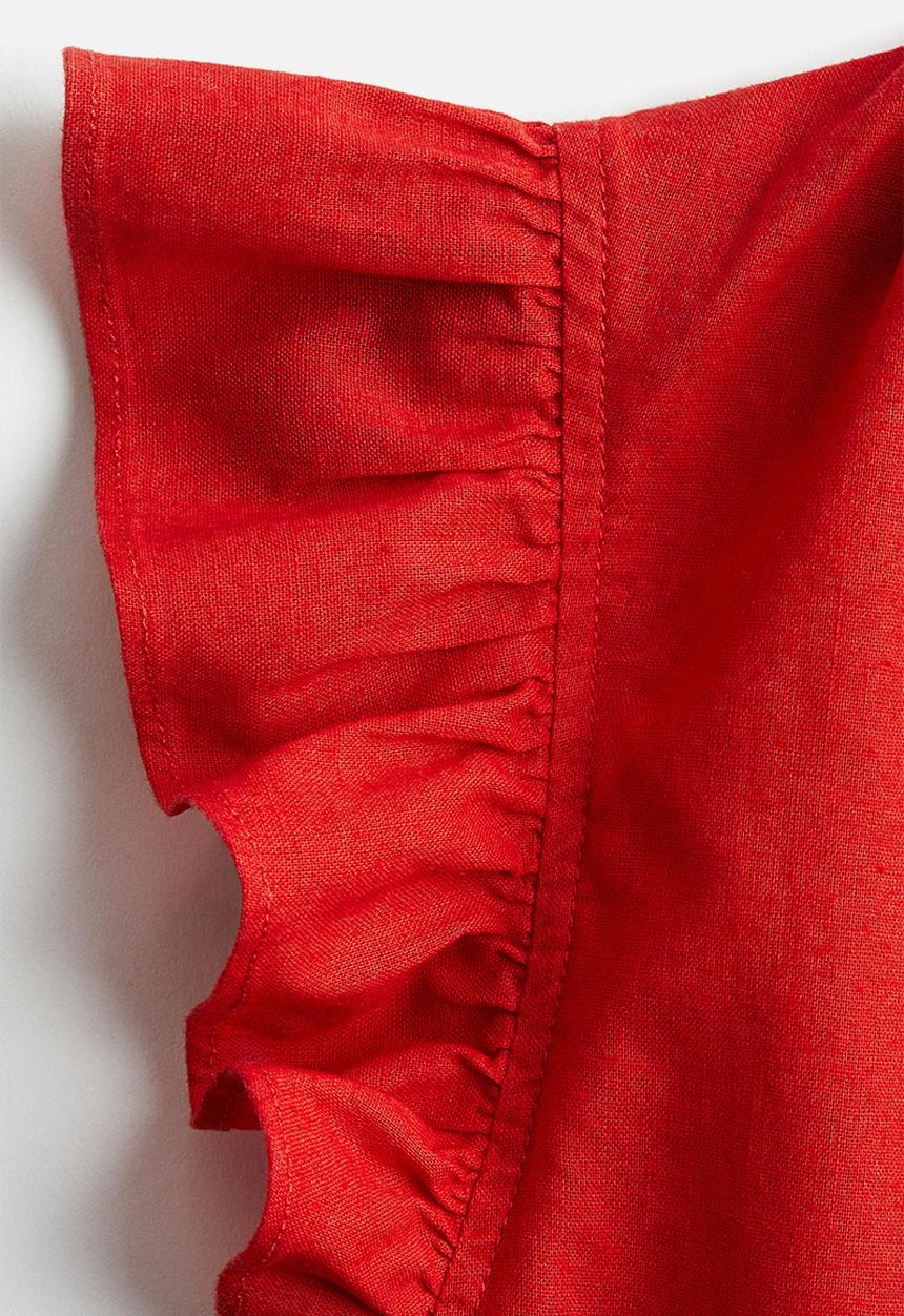H&M - Linen-blend blouse - red