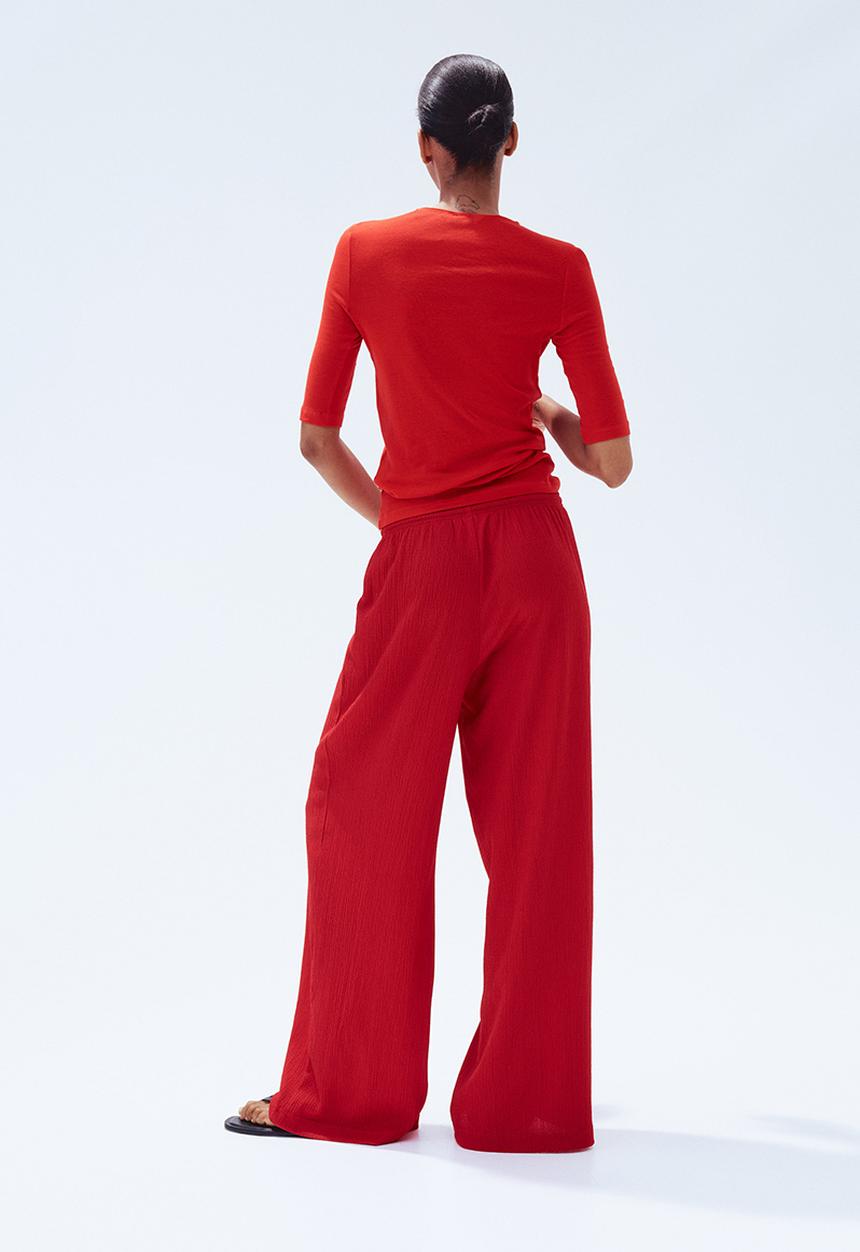 H&M - Wide pull-on trousers - red