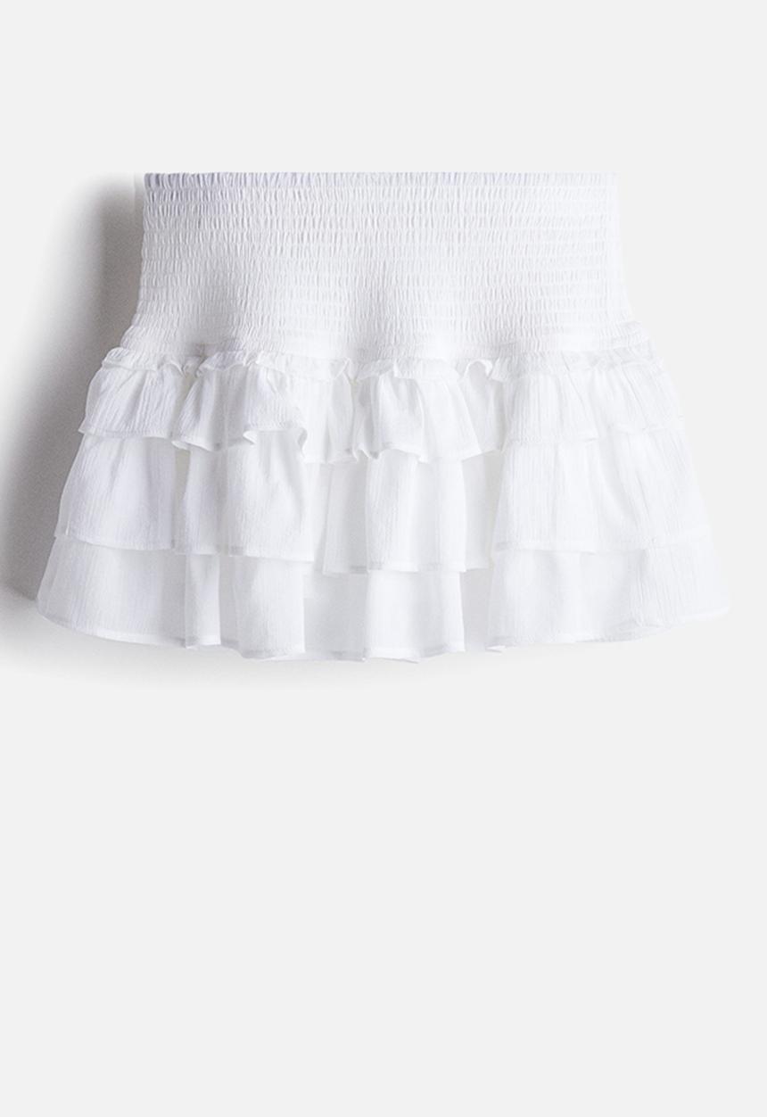 H&M - Tiered mini skirt - white