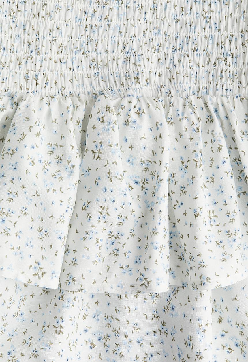 H&M - Smocked strappy dress - white/floral 