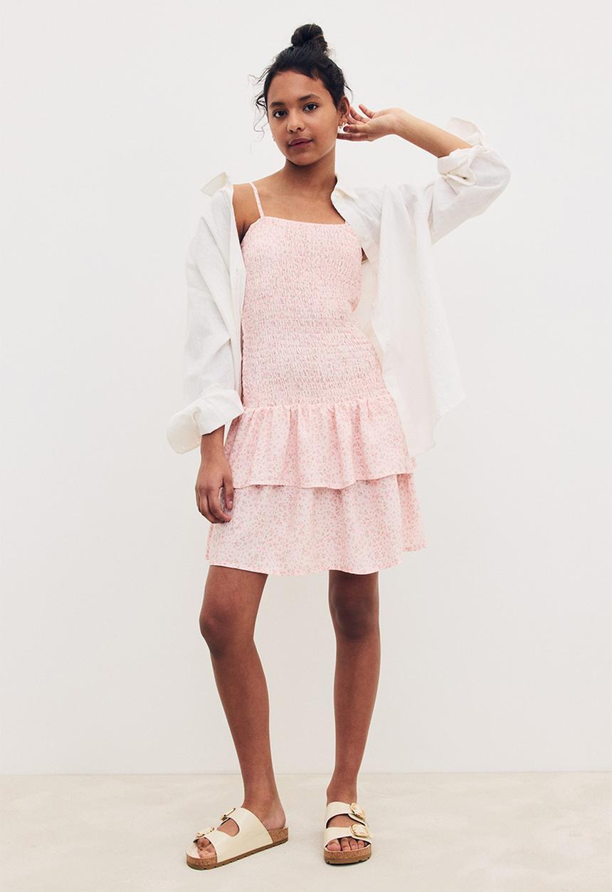 H&M - Smocked strappy dress - pink,multi