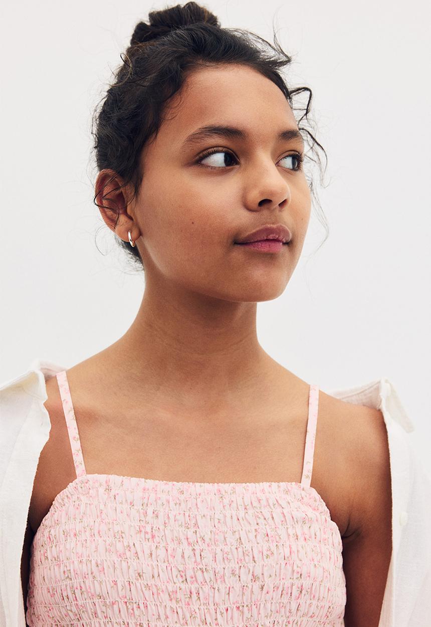 H&M - Smocked strappy dress - pink,multi