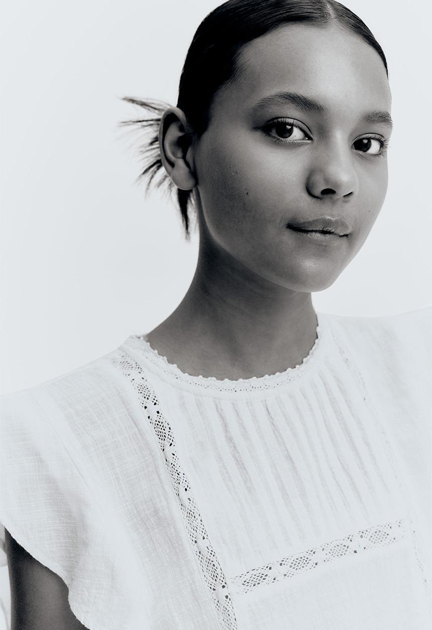 H&M - Flounce-trimmed cotton blouse - white