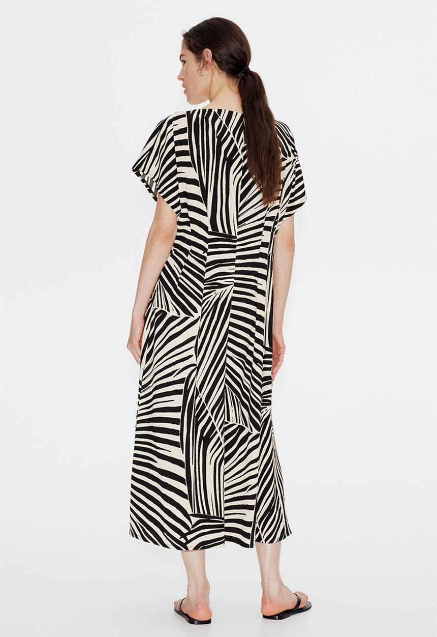 H&M - Waisted maxi dress - black patterned