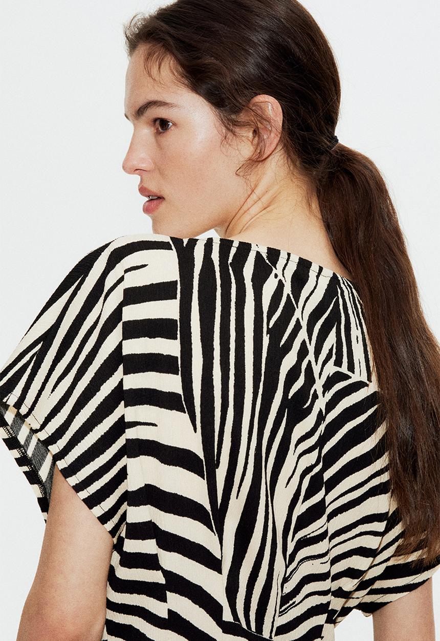 H&M - Waisted maxi dress - black patterned