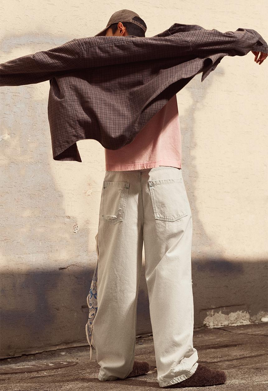 H&M - Super baggy jeans - white