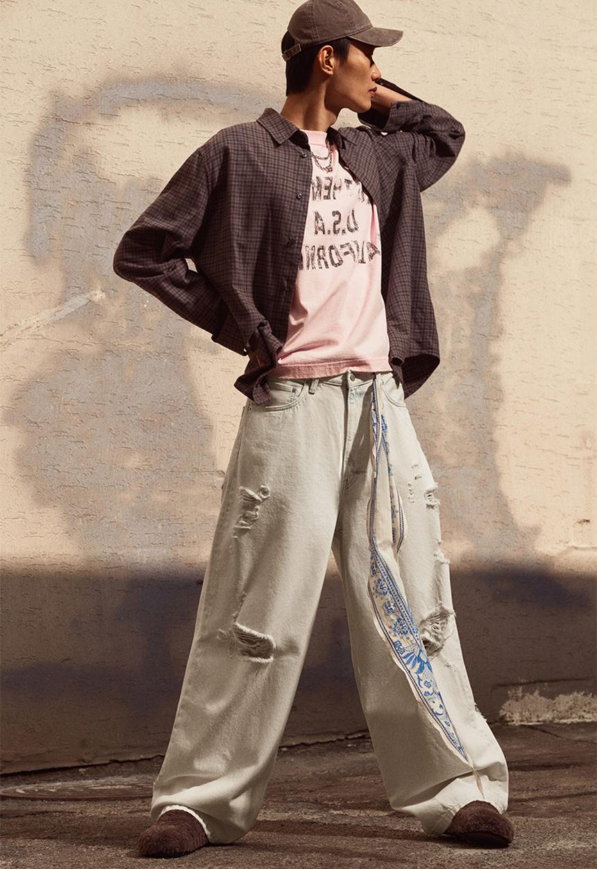 H&M - Super baggy jeans - white