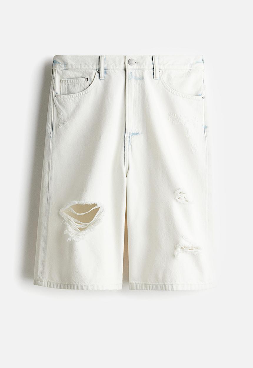 H&M - Baggy denim shorts - white