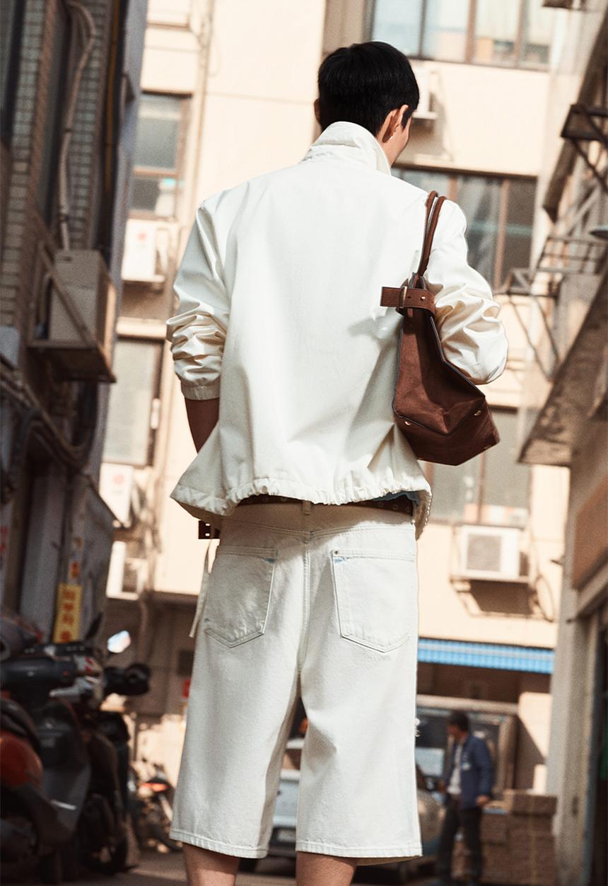 H&M - Baggy denim shorts - white