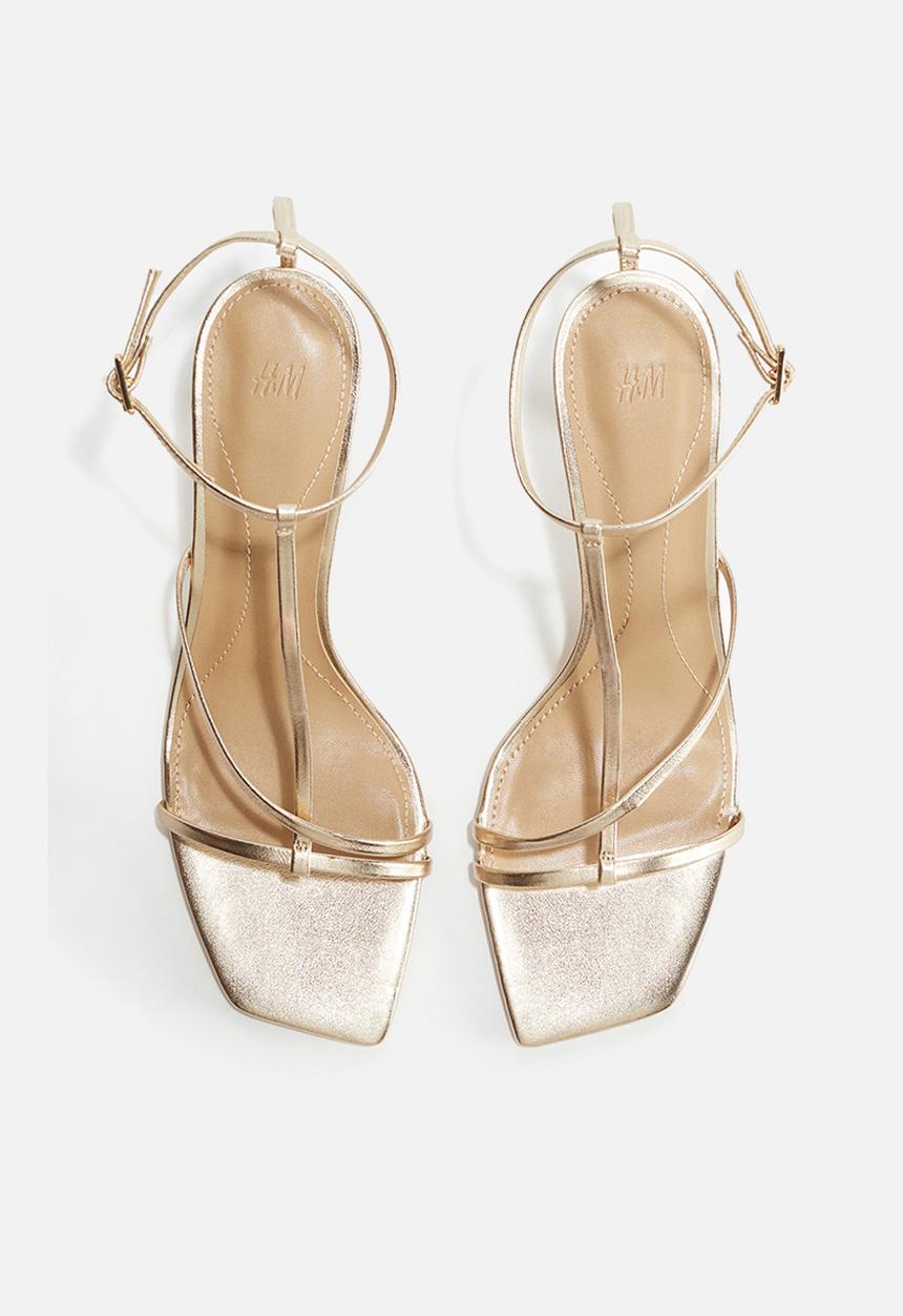 H&M - Heeled strappy sandals - gold