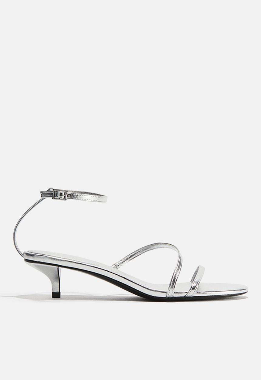 H&M - Heeled strappy sandals - silver-coloured