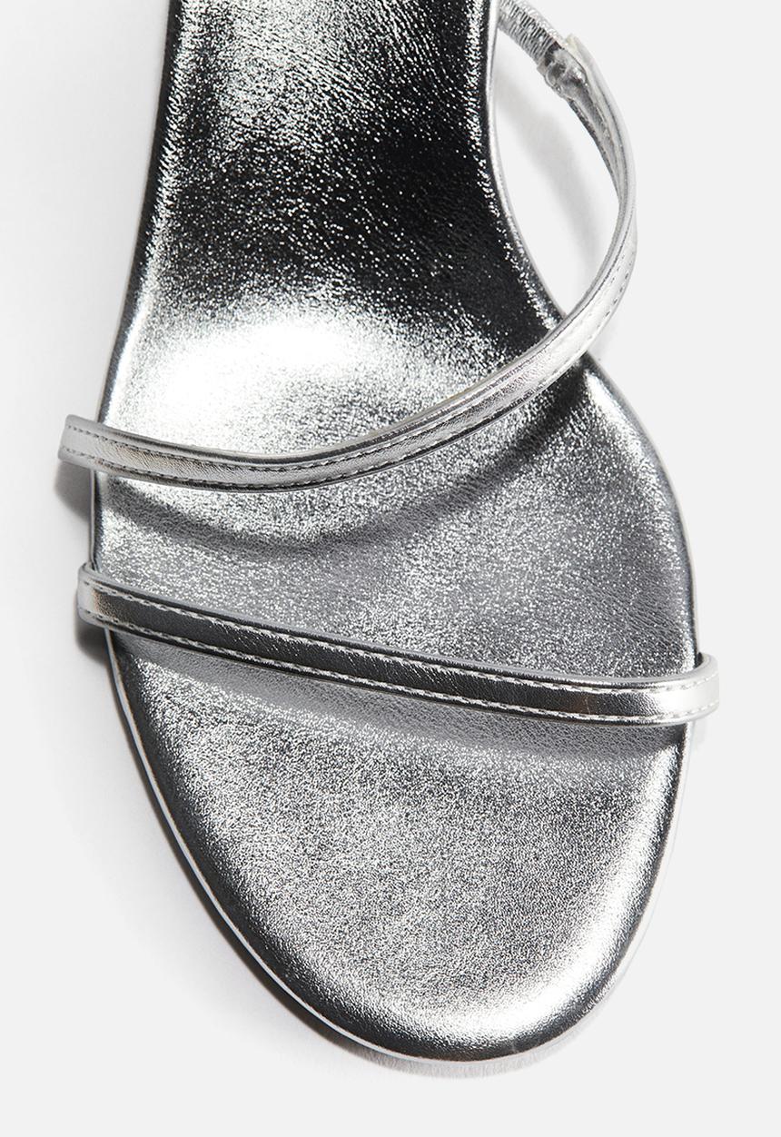 H&M - Heeled strappy sandals - silver-coloured