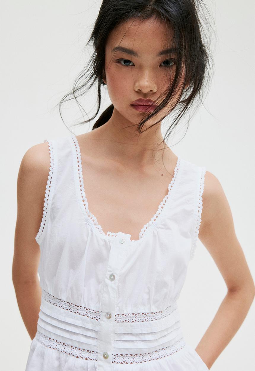 H&M - Peplum vest top - white