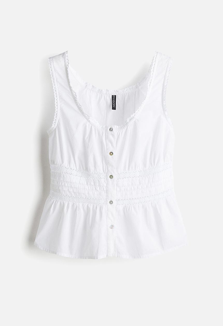 H&M - Peplum vest top - white