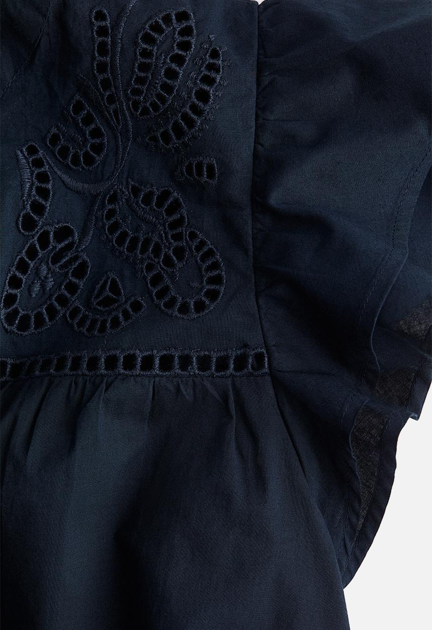 H&M - Broderie anglaise blouse - navy blue