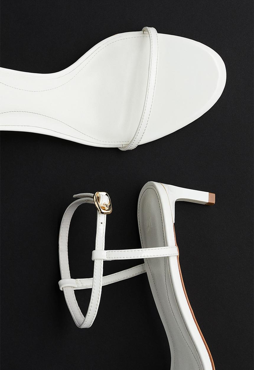 H&M - Heeled strappy sandals - white