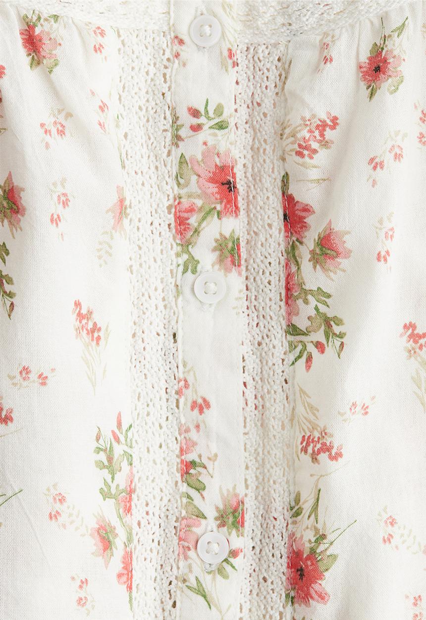 H&M - Lace-detail strappy top - white floral