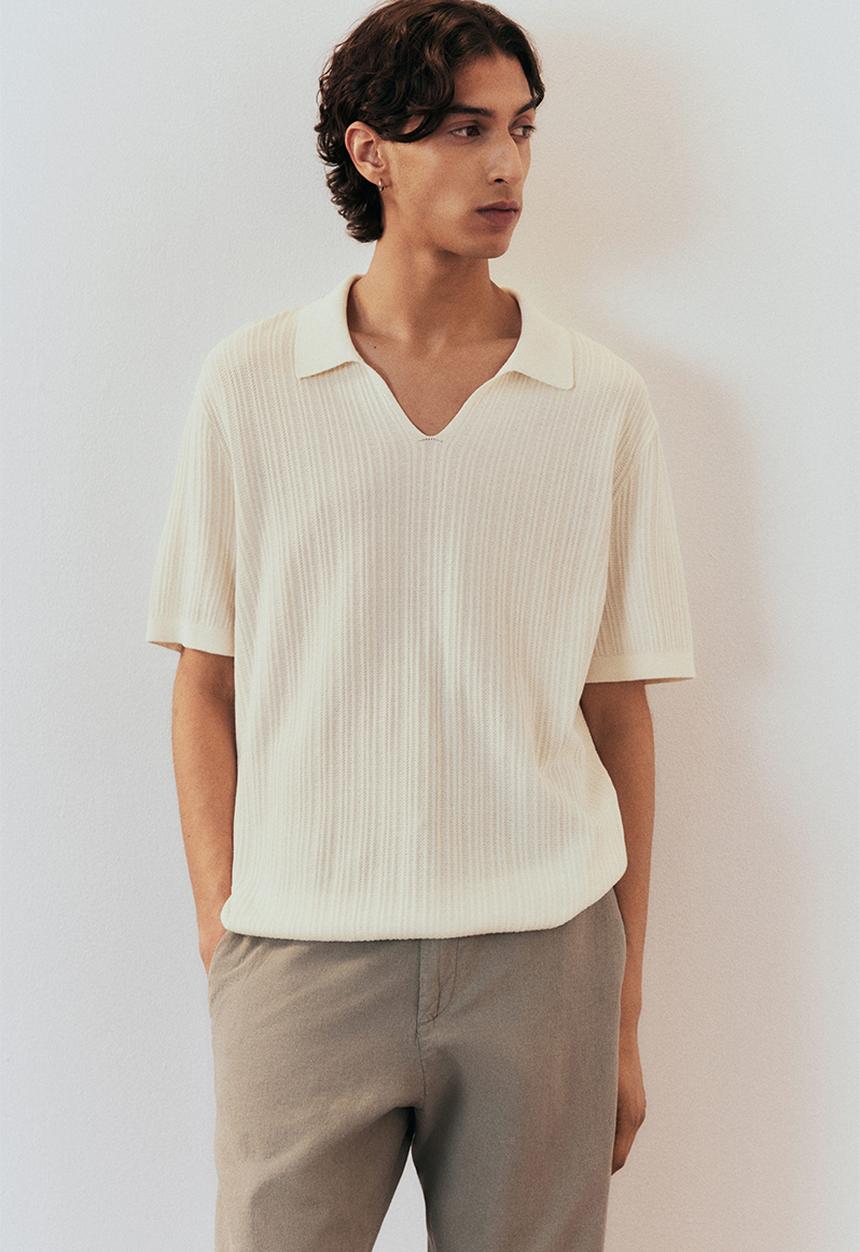 H&M - Regular fit pima cotton polo shirt - white