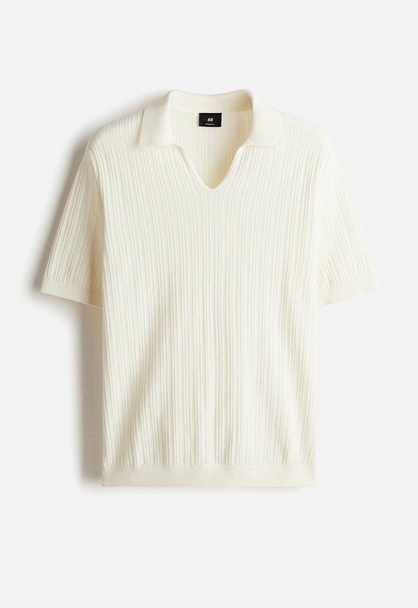 H&M - Regular fit pima cotton polo shirt - white