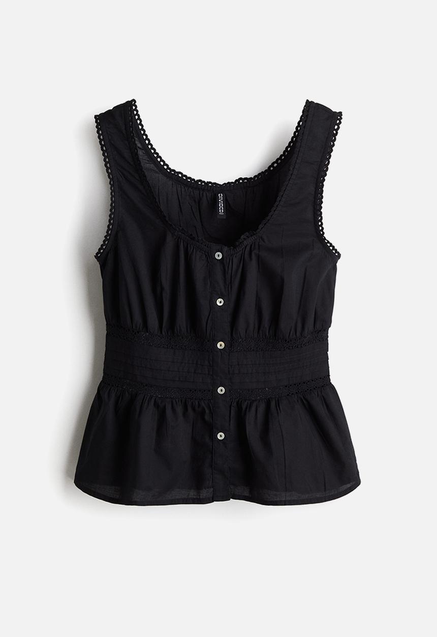 H&M - Peplum vest top - black