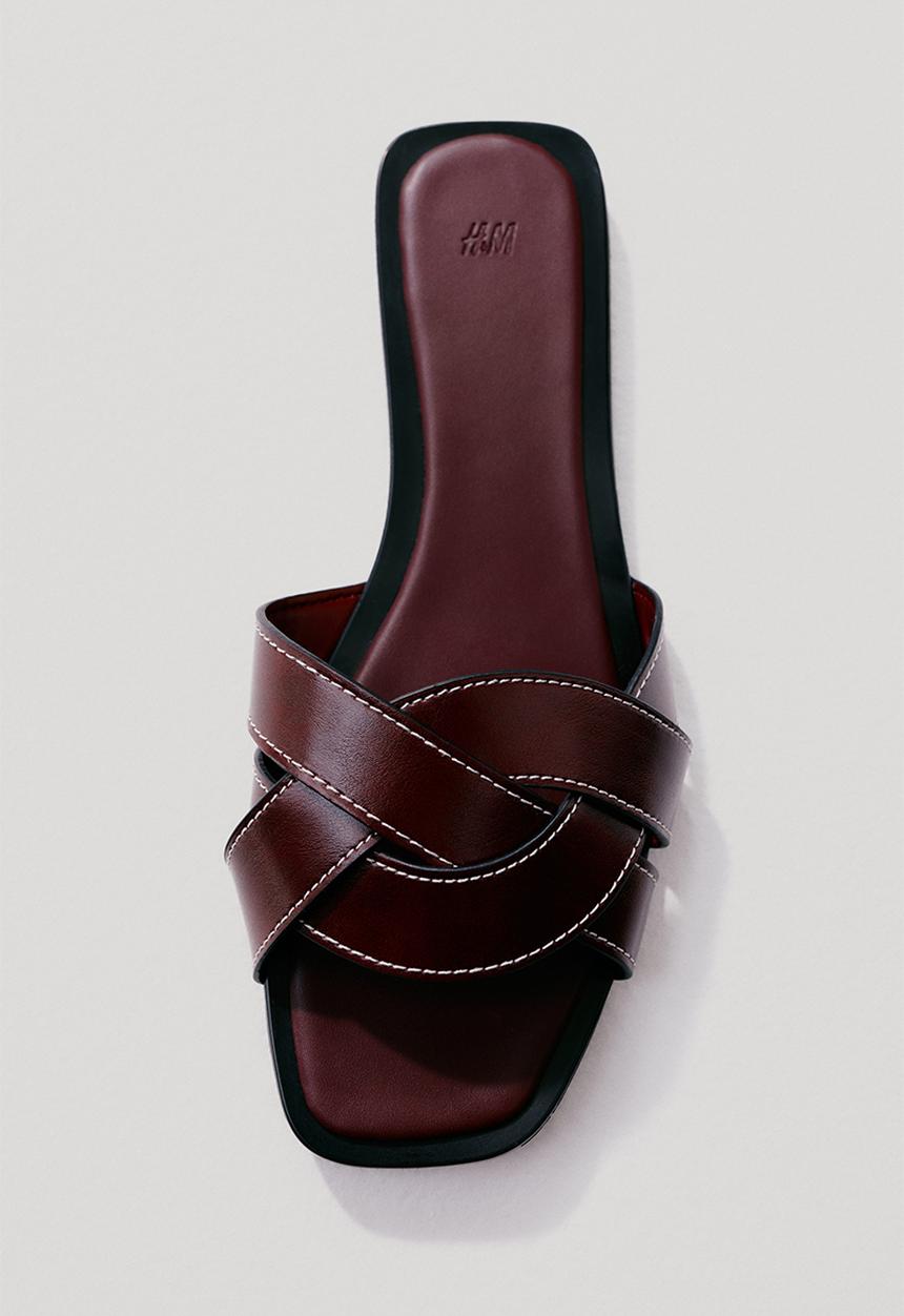 H&M - Braided sandals - burgundy