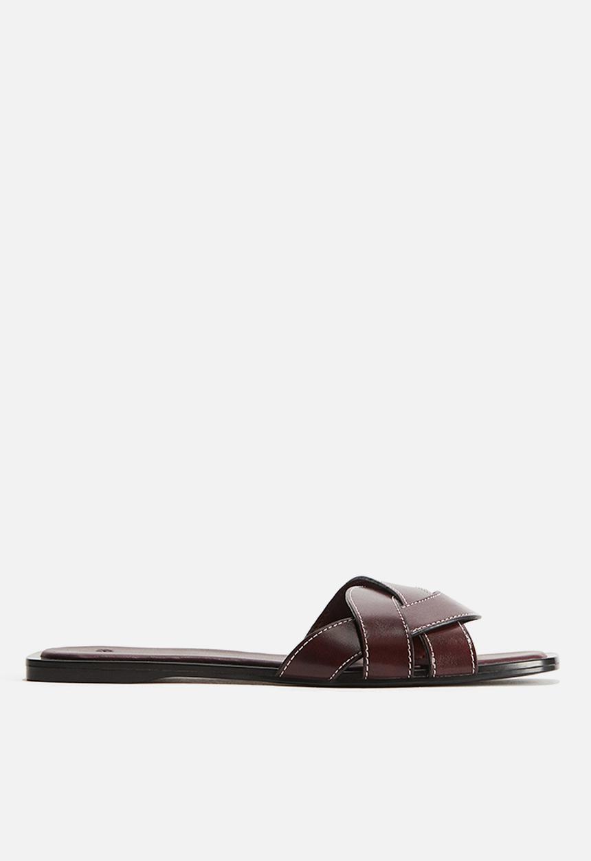 H&M - Braided sandals - burgundy