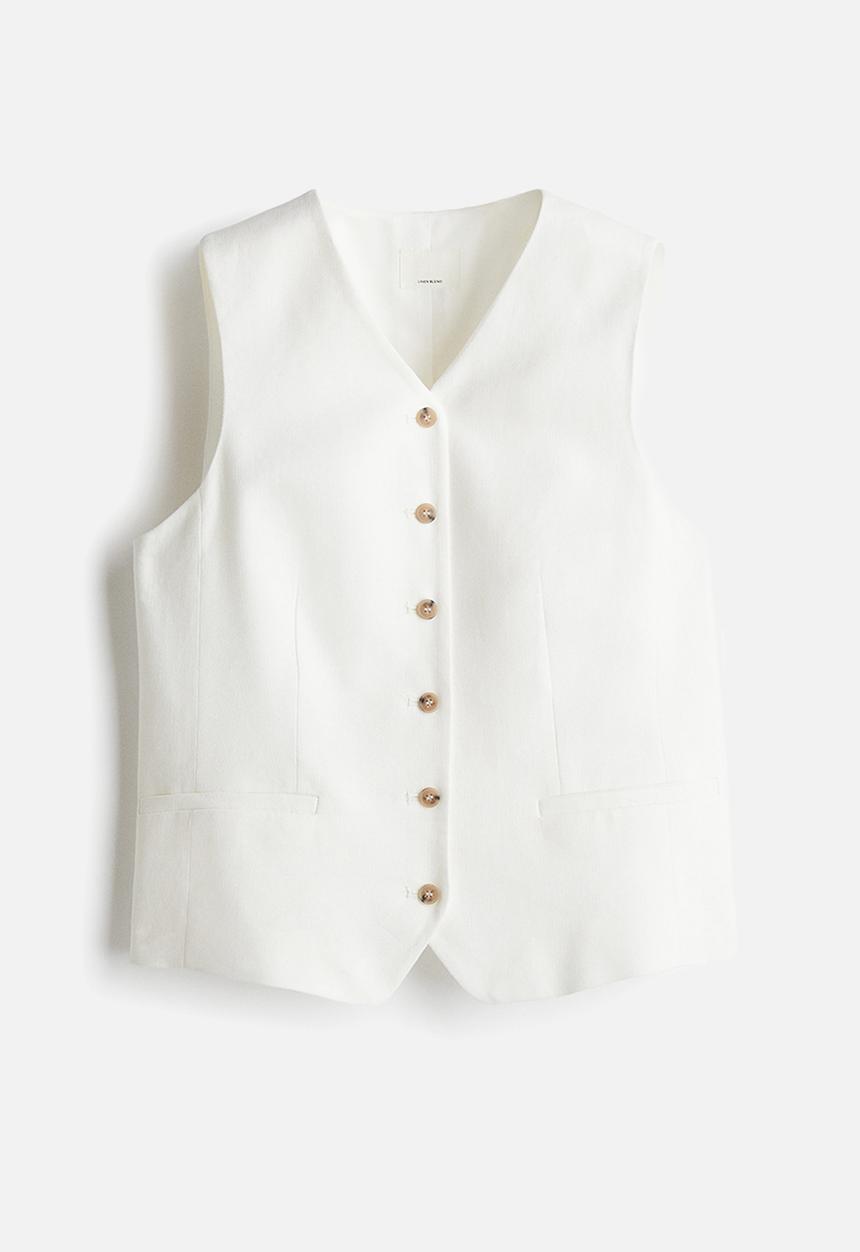 H&M - Linen-blend suit waistcoat - white