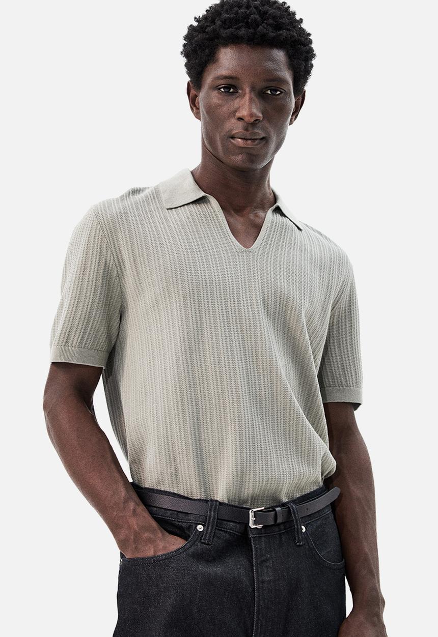 H&M - Regular fit pima cotton polo shirt - sage green 
