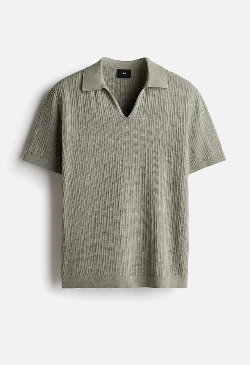 H&M - Regular fit pima cotton polo shirt - sage green 