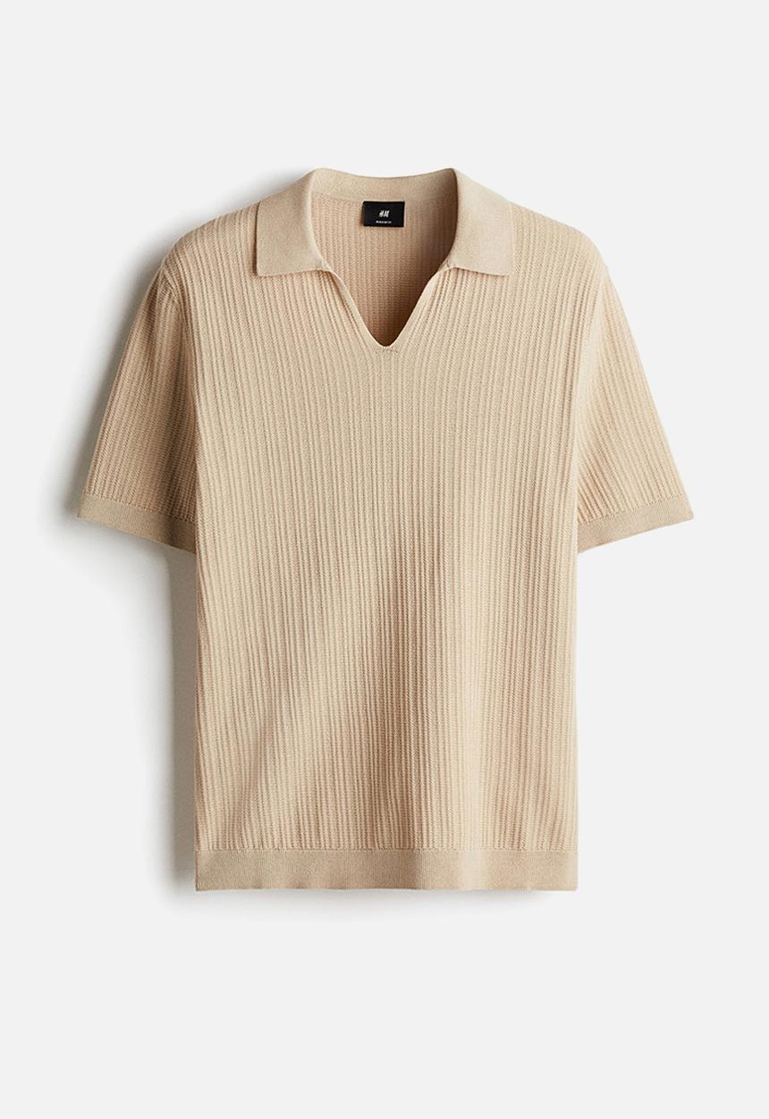 H&M - Regular fit pima cotton polo shirt - beige