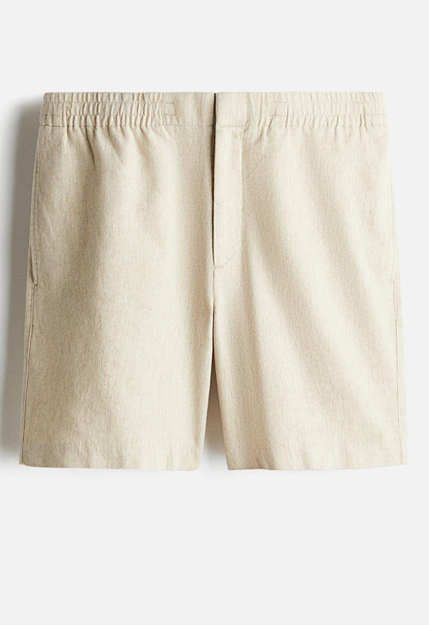 H&M - Regular fit linen-blend shorts - light beige