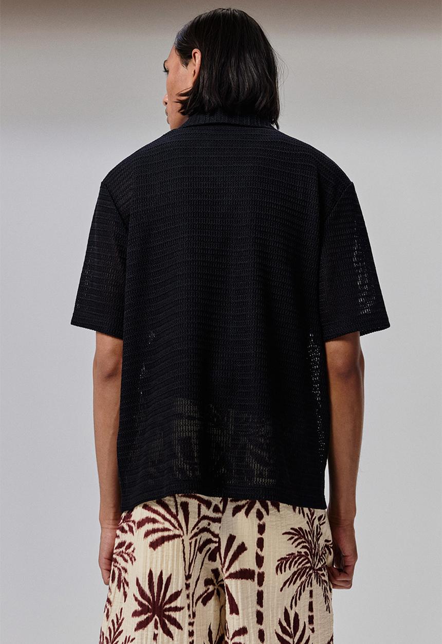 H&M - Regular fit resort shirt - black