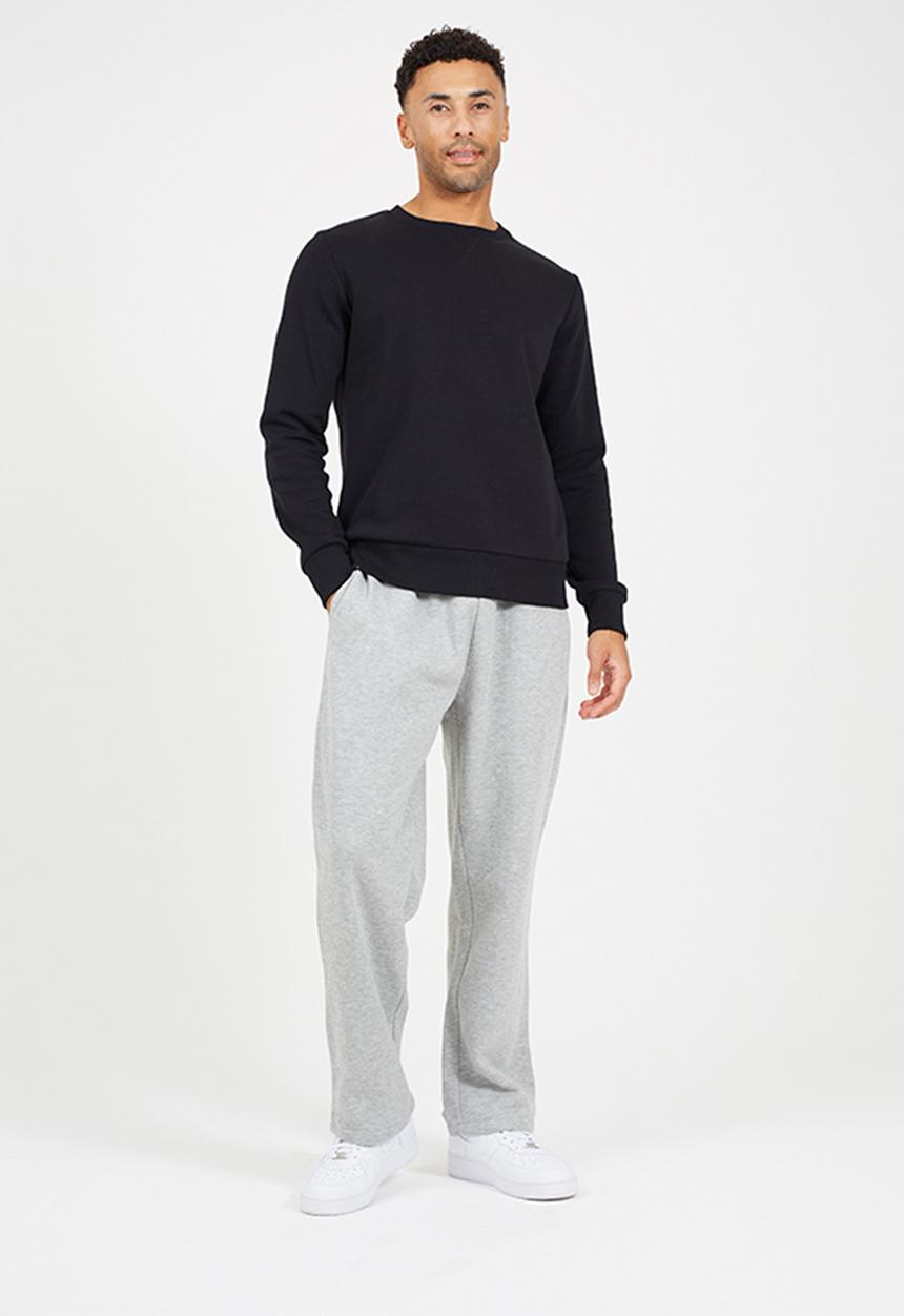 Brave Soul - Ribbed Crew Neck Sweatshirt - Black