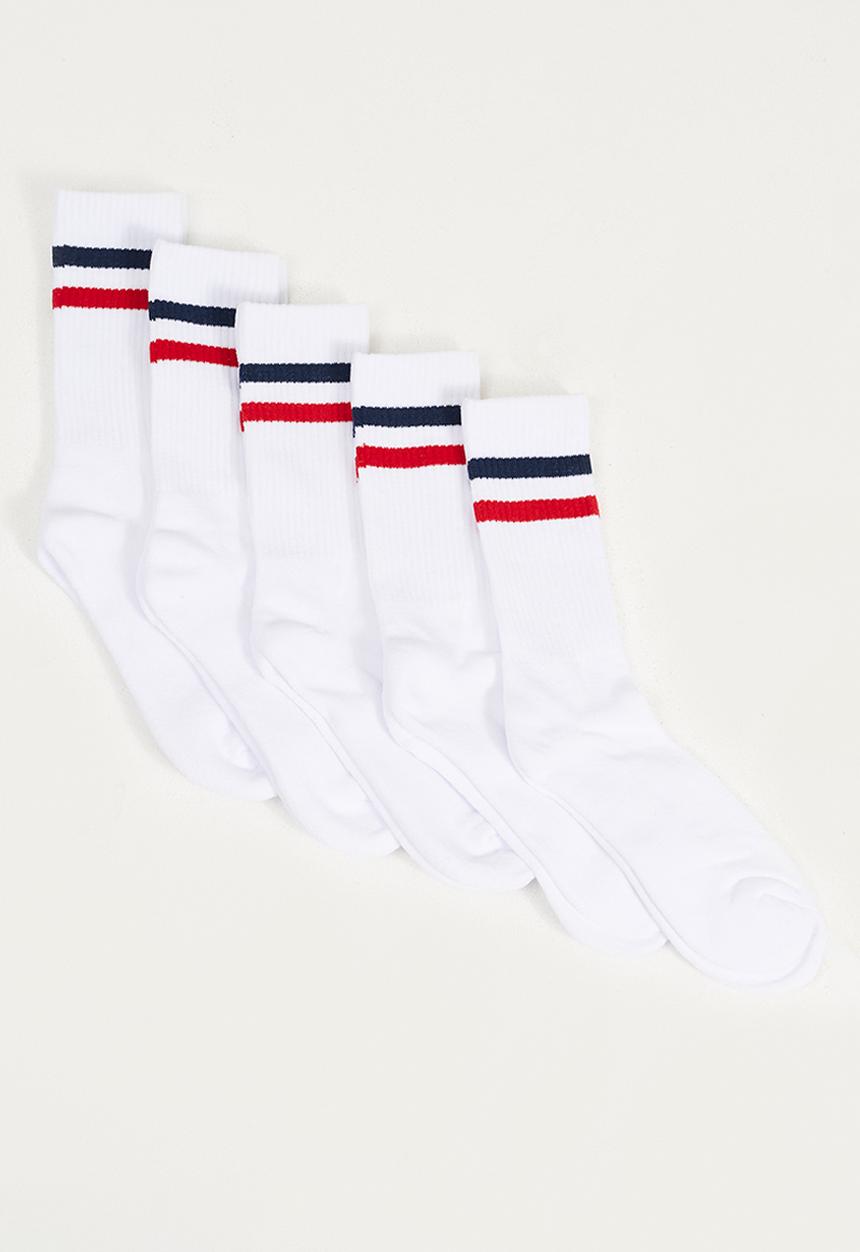 Brave Soul - 5 Pack Socks - White
