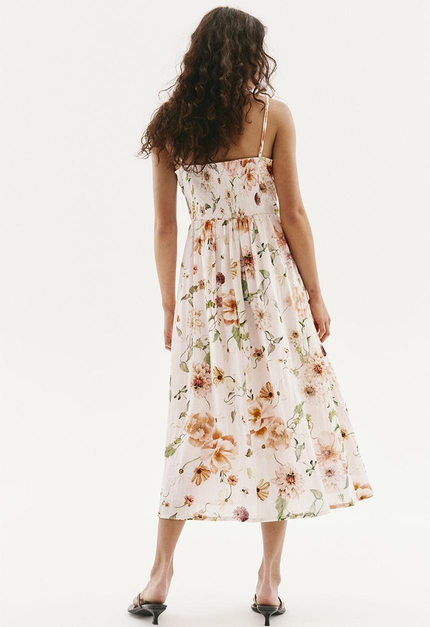 H&M - Strappy midi dress - white/floral